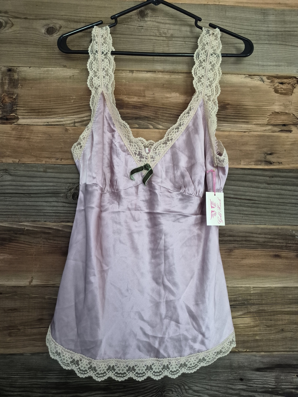 NWT GOLD HAWK Lace-Trim 100 PERCENT SILK TOP- SIZE L